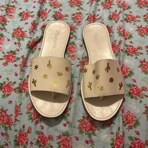 Madewell The Boardwalk Post Slide Cactus Embossed Edition Sandal size 7‎